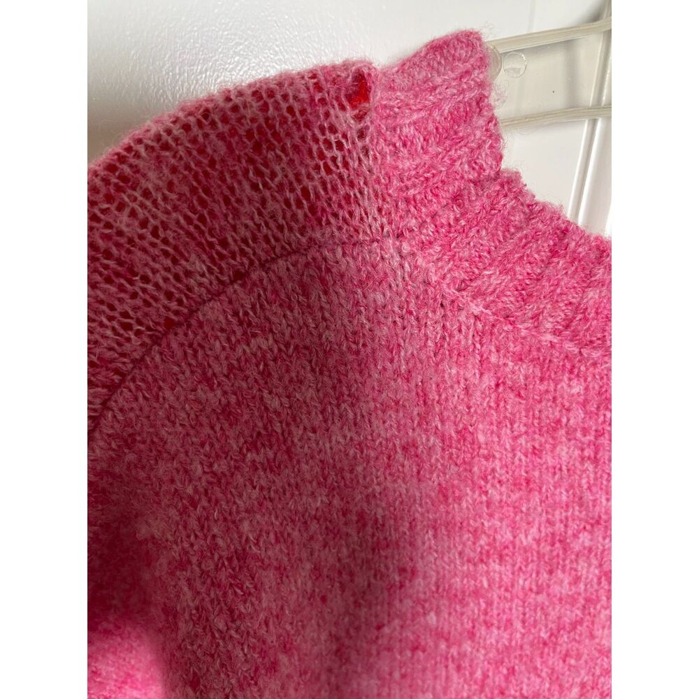 Jessica Simpson Heart Sweater L Pink Red Cropped Y2K Inspired Balloon Sleeve - Picture 8 of 8